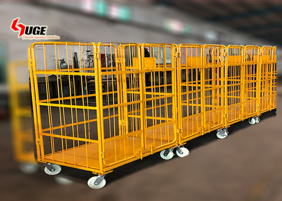 faltbare Laufkatze 1100*800*1700MM Größe, kundengebundene Logistiklaufkatze mit stummer Gießmaschine